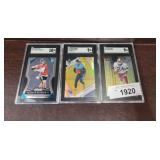 3 GRADED FOOTBALL CARDS