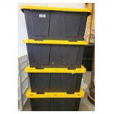 4 GREENMADE 27 GALLON STORAGE TOTES W/ LIDS