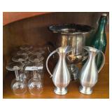 PEWTER SERVING PCS, STEMWARE