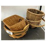 LONGABERGER BASKETS AND BADGES, SOME MARKED