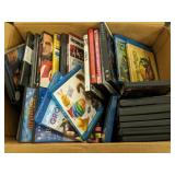 BOX OF DVDS, BLUERAYS