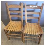 PAIR OF LADDER BACK CHAIRS