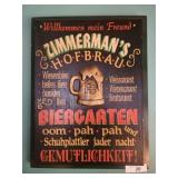 ZIMMERMANS BEER SIGN