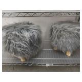 PAIR OF FUR TYPE STOOLS