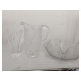 DECORATIVE VASES, ETCHED GLASS BOWL