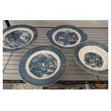 BLUE AND WHITE PLATES, CURRIER AND IVES