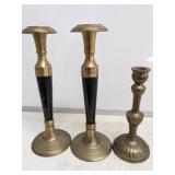 ASSORTD BRASS Dï¿½COR CANDLE STANDS