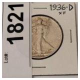 1936-D WALKING LIBERTY HALF DOLLAR