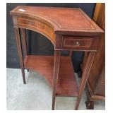 LAMMERTS LEATHER TOP CORNER TABLE