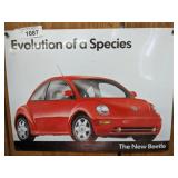 VW BEETLE METAL SIGN 16 X 12