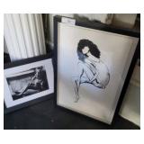 SIGNED CHARCOAL AND BLACK AND WHITE PRINT