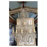 GLASS AND CRYSTAL CHANDELIER