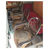 4 PC BADGE BACK ARM CHAIRS