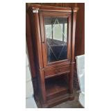 BEVELED GLASS DOOR BAR CABINET