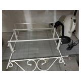 BATHROOM SHELF-METAL W/ GLASS SHELVES, AND