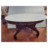 MARBLE TOP OVAL COFFEE TABLE