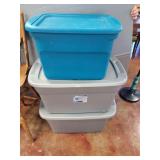 3 STERILITE TOTES W/ LIDS