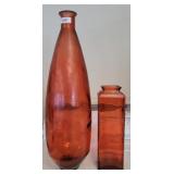 2 RED VASES