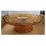 8IN FOOTED AMBER DESSERT TRAY