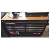 HUSKY TOOL CABINET ON CASTERS WOODEN TOP