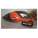 BAUER RECHARGEABLE HAND VAC HAS BATTERY