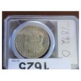 1892-O MORGAN SILVER DOLLAR