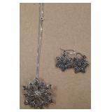 STERLING AND MARCASITE SNOWFLAKE CHARM, NECKLACE