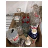 VINTAGE BOTTLES, CANS, JARS