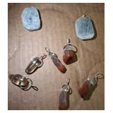 POLISHED STONE CHARMS SOME MARKED 925