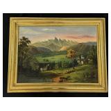 Country Landscape Oil on Canvas Painting