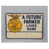 FFA "FUTURE FARMER LIVES HERE" METAL SIGN