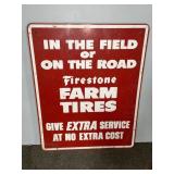 "FIRESTONE FARM TIRES" METAL SIGN