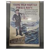 NAVY POSTER IN FRAME (DAMAGE)