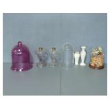 GLASS CLOCHES AND VASES