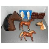 HORSE DECOR, DOLLS, BOOKENDS