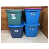 4 - 20 GALLON STERLITE TOTES W/ LIDS