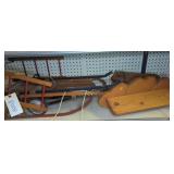 WOOD DECOR ITEMS, CHILDS PUSH SLED *WYOMING, NY