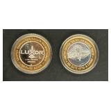 2-.999 FINE SILVER LAS VEGAS CLUB $10 GAMING TOKEN