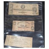 CIVIL WAR ERA FRACTIONAL CURRENCY & $ 2 BILL