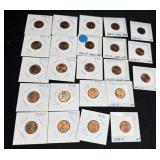 23 UNC LINCOLN CENTS (VARIOUS DATES) 42-D-12-D