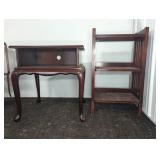 WOOD SIDE TABLE & BOOKSHELF