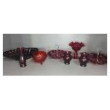 (8) RUBY RED GLASSWARE