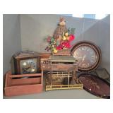 TRAYS, CLOCKS, BENCH