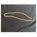 14K GOLD CLASP 7M GENUINE PEARL NECKLACE