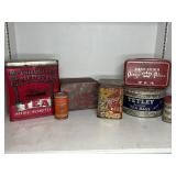 (7) VINTAGE TEA & SPICE TINS - IMPERIAL, TETLEY