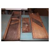 (2) LARGE WOOD RUSTIC SLICERS