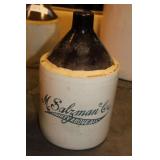 M. SALZMAN CO. STONEWARE JUG, 7" DIA. X 12"T