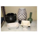 (5) POTTERY PCS - HAEGER, ROSEVILLE, MCCOY