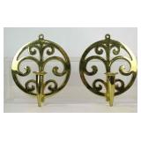 Pair Brass Wall Sconces