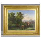 Painting: 19th c. River Landscape